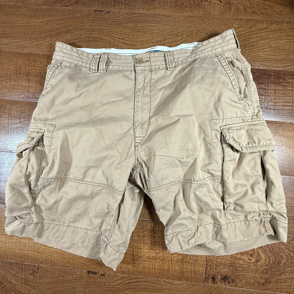 Polo Ralph Lauren Cargo Shorts Mens 42 Tan Classic Polo Chino Distressed Khaki